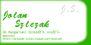 jolan szlezak business card